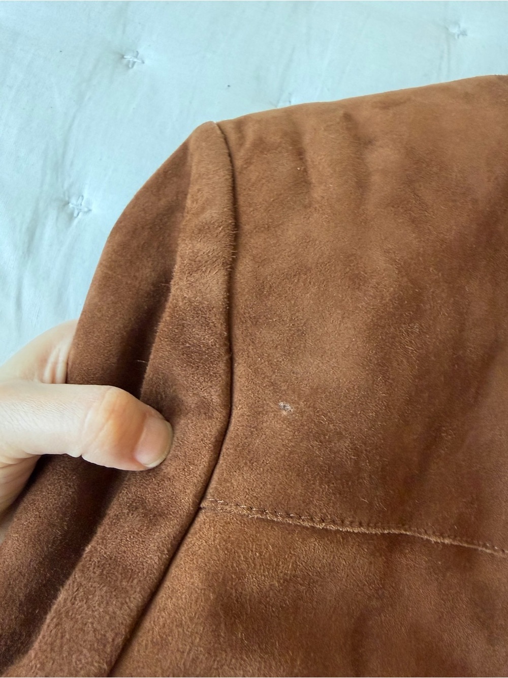 Mango Medium Relaxed Fit Suede Blazer in Vintage Brown - Picture 12 of 16